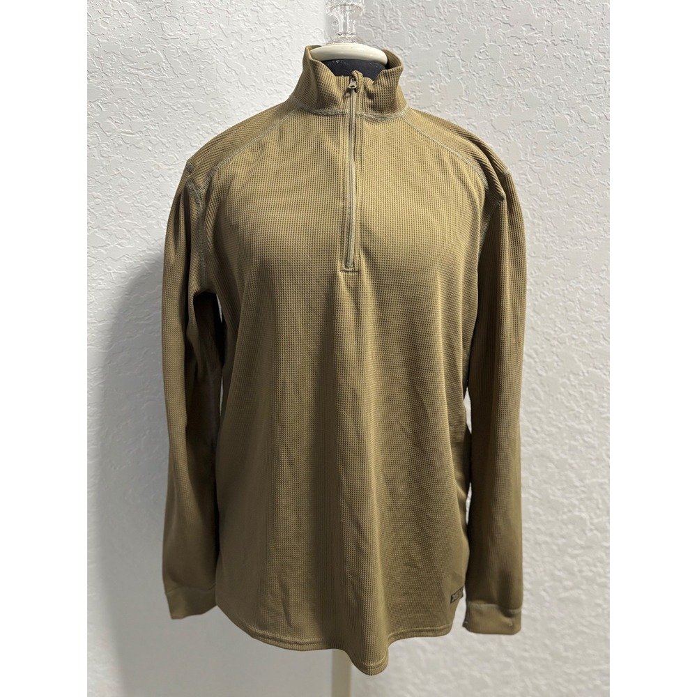 XGO Phase 2 Acclimate Dry Quarter Zip Pullover Waffle Knit Tan Medium 9296